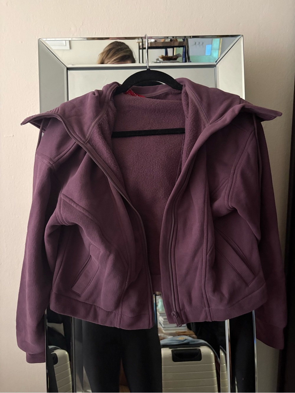 SPANX Plum Hooded Zip-Up Jacket